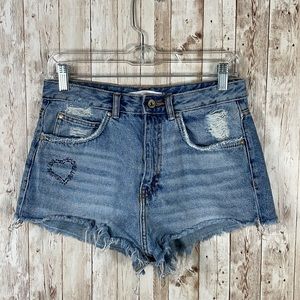 Zara Trafaluc High Rise Distressed Cut Off Sz 6